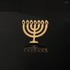 Broches judaicos menorah fecho fivela broche para camisa masculina lapela pinos emblema de aço inoxidável presente jóias deus shabbat favor do casamento