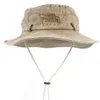 Casquette de pêche en plein air homme seau chapeau lettre impression hommes casquette été rétro coton chapeau de soleil Panama Jungle chapeaux de pêche papa chapeaux 220527275S