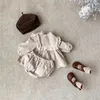 Clothing Sets 2 Pcs Baby Girls Outfits Winter Fall Corduroy Lace Floral Blouse And Pp Shorts Set High Quality Born Suit 0-24Months