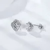 Gemsmycken Moissanite Studs Earring Plated Gold 925 Sterling Silver Flower Women Diamond Stud Earrings
