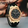 Top Audemar Pigue APF Factory Royal Oak Offshore Mécanique Montre Sports Men de bracelet Sports 18K Gold Rose 41mm 15400or Wn-Sshryyiv