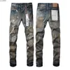 Jeans violets hommes femmes jeans de haute qualité créateur de mode en détresse déchiré motards femmes denim cargo pour hommes pantalons noirs