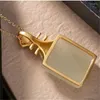Pendentifs Tempérament rétro Jade pendentif pour dame fête accessoires mode femmes 925 en argent Sterling clavicule collier fille cadeau d'anniversaire