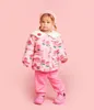 Комплекты одежды 2023, зимний корейский тюльпан, детский розовый флисовый свитшот с рюшами и комплект брюк, милая куртка на утином пуху для девочек, пальто, одежда 231207