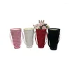 Gift Wrap 5st Ribbon Portable Ice Cream Cone Vase Shape Velvet Box Florist Flower Holder Bucket Packaging Bouquet Carton