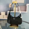 Sac à main triangle pour femme réédition 9918 # 3 pièces / ensemble sac fourre-tout noir sacs en nylon sacs à main à la bosse à bandoulière Embrayage de la chaîne de luxe Sac de créateur