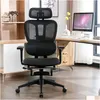 Bedroom Furniture Ergonomic Mesh Office Chair With 2D Adjustable Armrest High Back Desk Computer Black Drop Delivery Home Garden Dh14O