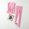 Roupa interior térmica feminina 80 seda 20 conjuntos de algodão para mulheres lingerie conjunto desgaste interno roupas mulheres roupas de inverno base camada pijama quente 231206