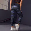 Kadın Taytlar Yüksek Bel Mavi Kamuflaj Push Yukarı Siyah Leggins Sport Kadın Fitness Koşu Gym Pants Enerji