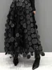 スカートQing Mo Polka Dot Women Skirt Black 2024春夏韓国ファッショントレンドパッチワークメッシュスカートストリートウェアドレスZXF1016 231207