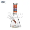 Beaker Bong Decal Glass Bong 10 Inches Glass Smoking Water Pipe 5mm Thick Hand Blown 420 Bong Pattern on Tube Downstem Base 2024 New