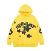 24ssfoam Comforters Hoodie Sets Sp5der Letter Print Spider Web High Street Loose Bf Couple Plush Unisex