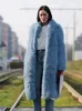 Women's Fur Thickening Faux Luxury Long Coat Full Sleeve Wide Lapel Female Overwear 2023 Winter Soild Warm Lady European-style Toka