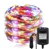 Decorações de Natal Luzes de Natal 12V Fio de Cobre LED Luzes de Fadas com Interruptor 10M 20M 30M Lâmpada de Guirlanda À Prova D 'Água para Decoração de Festa de Casamento 231207