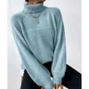 Sweter designerski Kobiety Zima Nowa kołnierz polo Raglan Sleeve z rękawami dzianinowy sweter dla kobiet 723