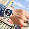 Luxury Rmmill Watch Quartz Watches Professional Mens Factory Wrist Black Dial PVD Time Day RM Drop Delivery Tactical Gear Dho1i 4EJi