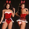 Christmas Anime Cosplay Lingerie Women Underwear Strapless Bodysuit Lace Skirt Nightgown Sexy Role Play Outfits Costume