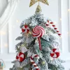 Juldekorationer blandar söt Xmas Candy Canes Lollipop Christmas Tree Balls Ornament Hängande julhemdekoration Navidad Natal Noel Decor 231207