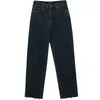 Damesjeans Dames Hoge taille Rechte losse streetwear denimbroek Donkerblauw Wijde pijpen Damesbroek Dame Lente Herfst 2023