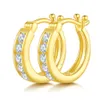 K015A Abiding Fine Jewelry Simple Design 925 Sterling Silver Moissanite Diamond Ladies HoopEarrings