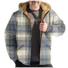 Men's Vests Winter Jackets Harajuku Plaid Shirts Coats Hooded Zipper Long Sleeve Basic Casual European Style Jacket For Men