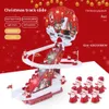 Christmas Decorations Electric Climbing Ladder Santa Claus Doll Kids Music Toys Rail Slide Christmas Ornament Decoration Home Decor 2024 Year Gift 231207