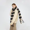 Sciarpe Sciarpa scozzese a scacchiera in bianco e nero Nappa Z Famiglia Scialle invernale da donna in imitazione cashmere Esteso caldo