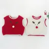 Zestawy odzieży Ins Styl Chic Baby Christmas Top Top Top High Talle Pants Hat Coral Polare kamizelka kamizelka na świąteczny rok 231207