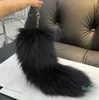 Nieuwe Mode Vos Staart Bont Sleutelhangers Unisex Pompom Hanger Auto Sleutelhanger Houder Leuke Sleutelhangers Charm Bag Paar Geschenken