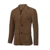Męskie garnitury Blazers 2023 Jesienne kurtki zimowe Corduroy Casual z podkładkami na ramiona moda Lapel Long Sleved Model 231207