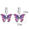 Dangle Earrings 3 Pairs Cute Enamel Women Animal Charm Sweet Silver Color Butterfly Drop Party Jewelry Gift Wholesale