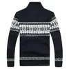 Men's Sweaters Autumn Winter Geometric Print Wool Sweater Men Knitted Cardigan Christmas Windbreaker Warm Fashion Zipper Big Size 5XL 231206