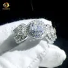 Ny ankomsttillverkare Hip Hop Rings 925 Silver VVS Moissanite Solid Gold Plated Iced Out Jewelry