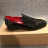 Designerskie męskie buty skórzane Bieznacze czerwone błyszczące dno czarne garnitur biznesowy skórzane buty męskie buty spiczaste Letnie skóra z workiem na kurz rozmiar 38-48