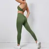 Conjuntos ativos logotipo personalizado cruz sem costas esporte terno para fitness feminino treino ginásio leggings conjunto com push up roupas de yoga feminino