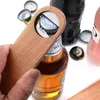 Wooden Handle Bottle Opener Kitchen Bar Blade Beer Bottle Openers Vintage Wood Stainless Steel Bartender wine Opener Tool