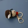 Keychains Knitting Kapibala Handmaking Cute Capybara Doll Crochet Keyrings For Car Keys Accessories Creative Knitted Kechains