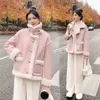 Women's Leather Faux Fashion Casual Fur Integrated Lamb Plush Jacket 2023 Autumn Winter Design Sense Thickened Short Cotton Coats 231206