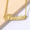 Pendant Necklaces Custom Name Necklaces For Women Men Stainless Steel Customized Necklace Pendant Jewelry Male Female Personalized Neck Chain Gift 231206