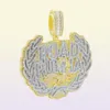 HBP Iced Out Bling CZ Letter Road Runna Pendant Necklace Cubic Zirconia Two Tone Color Badge Charm Men Fashion Hip Hop Jewelry 2205591449