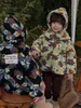 Giacche Autunno Inverno Ragazzo Ragazza Bambini Stampa floreale Plus Velluto Cappotto spesso Bambino in pile Caldo Moda Manica lunga Top Giacca casual per bambini 231207
