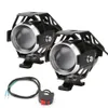 Motorcykelbelysning Pampsee 2st Motorcykel LED -strålkastare 125W 3000lm U5 Vattentät kör Spot Head Lamp Fog Light Switch Accessorie Dhnfu