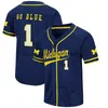 Jersey cucita da baseball del Michigan Joonsung Park Stephen Hrustich Mack Timbrook AJ Garcia Brandon Mann Ricky Kidd Jonathan Kim Wyatt Novara Will Rogers