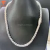 Latest Design Fashion Jewelry 925 Sterling Silver 6mm Iced Out Vvs Moissanite Necklace Hiphop Franco Chain with Diamonds Clasp