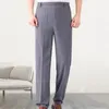 Men's Pants Father Trousers Chic Breathable Quick Dry Mid Waist Elderly Men Garment