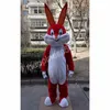 Adulto tamanho vermelho coelho mascote trajes personagem dos desenhos animados terno terno carnaval