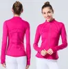 LU-012 YOGA JACKA Kvinnor Definiera träning Sportrock Fitness Sports snabb torr Activewear Top Solid Zip Up Sweatshirt sportkläder bra topp