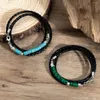 Charm Bracelets Trendy Selling Turquoise Beaded Bracelet For Men Ethnic Style Woven Multi-layered Leather Bracelet-Set