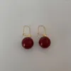 Boucles d'oreilles créoles Minar coréen japonais, couleur blanc gris rouge, Imitation perle pour femmes, plaqué or véritable 14K, crochet en cuivre