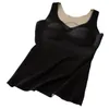 Camisoles & Tanks Slim Thermal Vest Fit Muscle Lines Women's Velvet Thermostatic Tank Tops V-neck Sleeveless For Summer